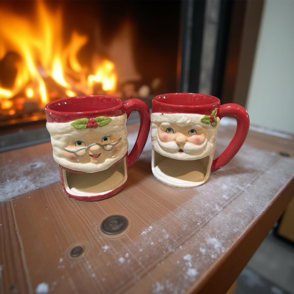Rare Mr. & Mrs. Claus Christmas Cookie Dunk Mug Set - Picture 2 of 10